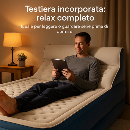 Materassino Matrimoniale Gonfiabile + Pompa elettrica, Gonfiaggio Automatico, Con Borsa per il Trasporto, Ultra-Resistente