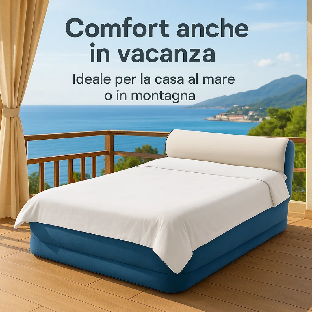 Materassino Matrimoniale Gonfiabile + Pompa elettrica, Gonfiaggio Automatico, Con Borsa per il Trasporto, Ultra-Resistente