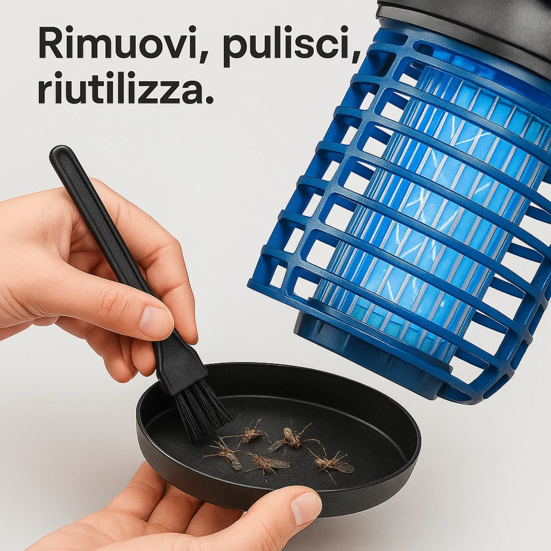 Lampada UV Insetticida Ricaricabile - Pannello Solare, Accessori per Campeggio, 3in1